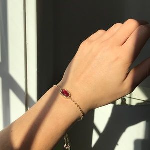 Elaina Adjustable Chain Bracelet in Ruby Red